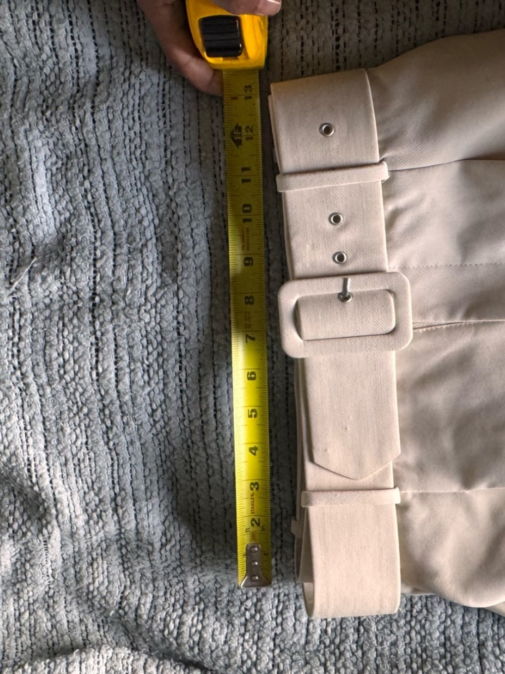 Cream High Waist Wide Leg Pants - Picture 6 of 7